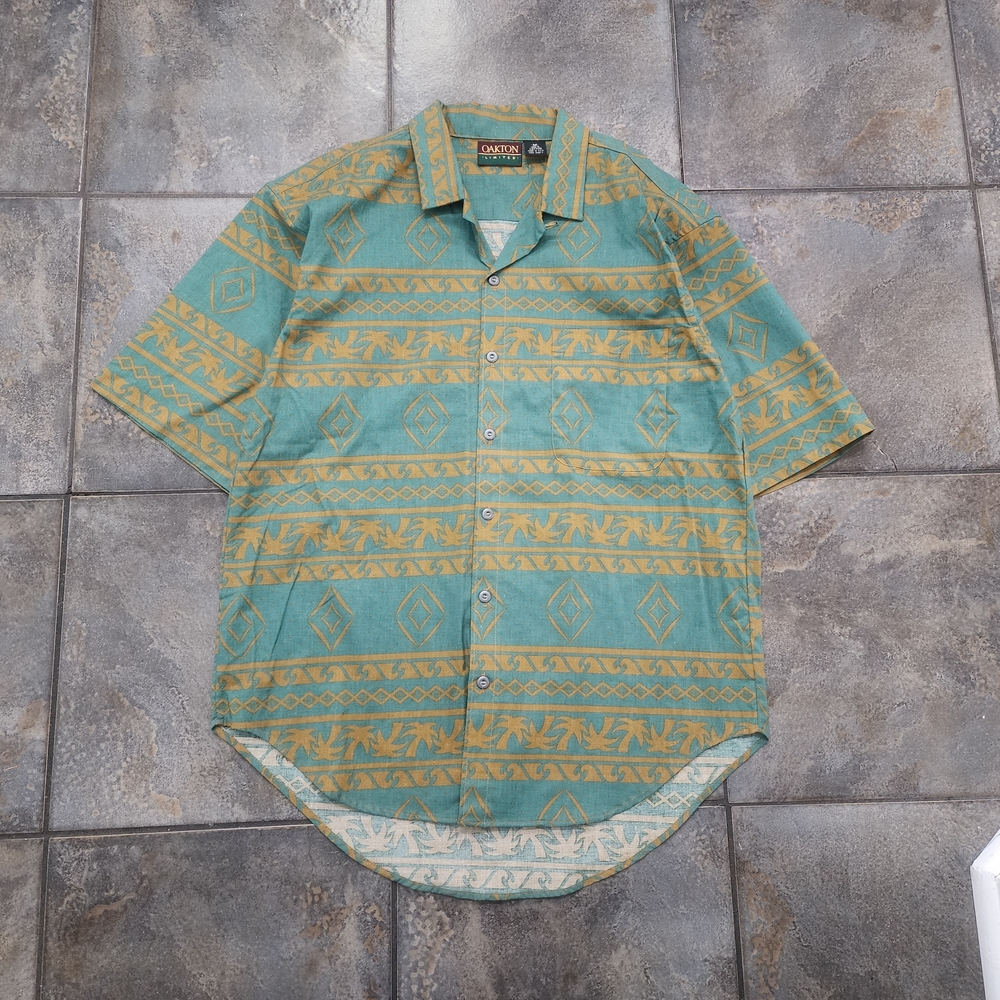 Vintage 90s Oakton Limited Men's Medium Tropical Hawaiian Button Up Shirt